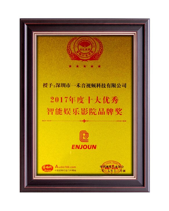 2017年度十大優秀智能娛樂影音品牌獎